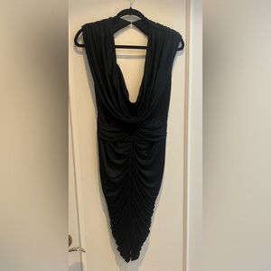 Zac Posen Black Backless Draped Dress
